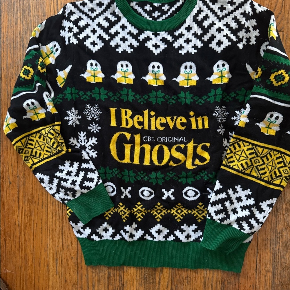 Green and Black Ghosts Sweater